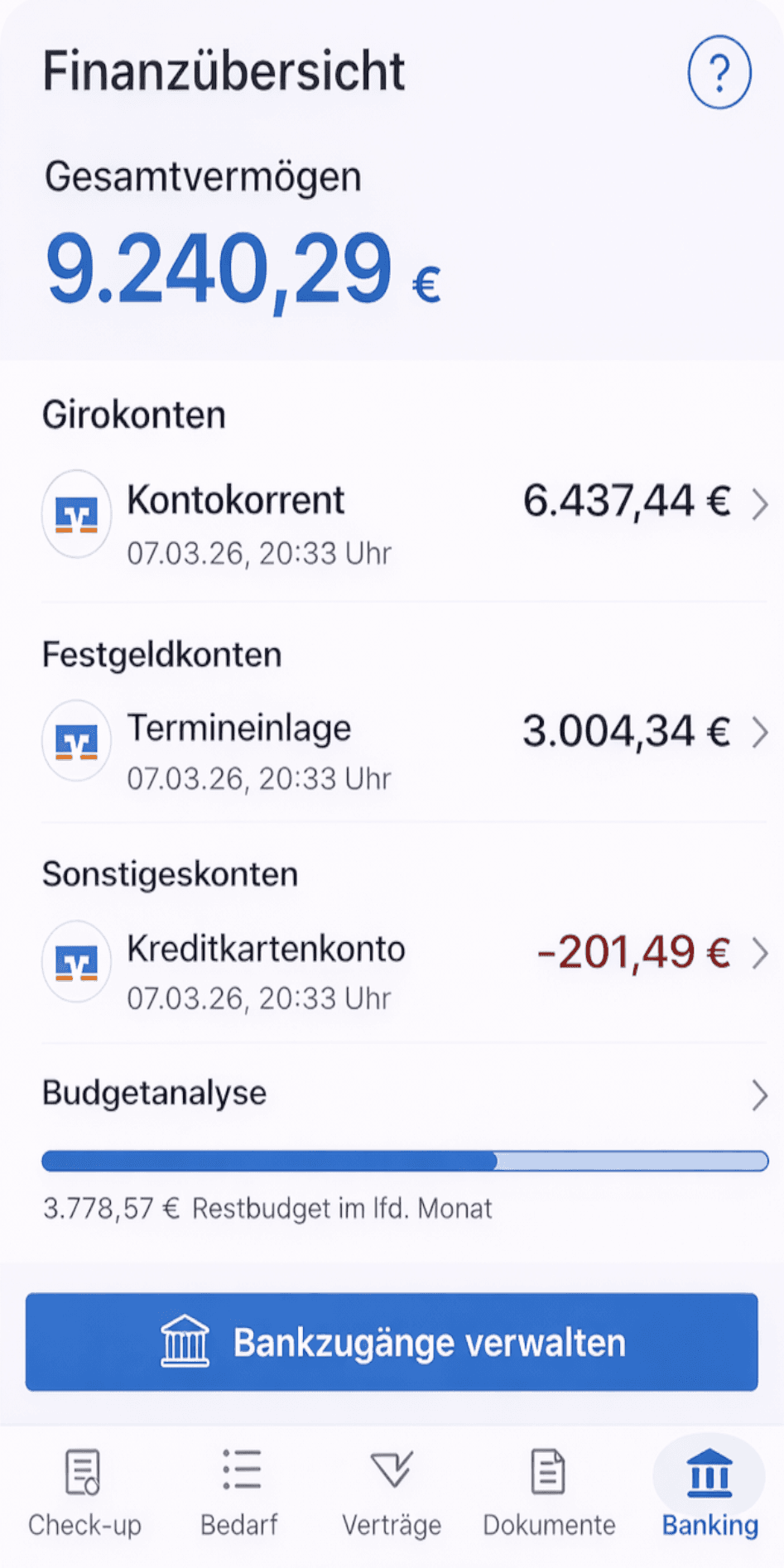 Finanzmanager App – Banking